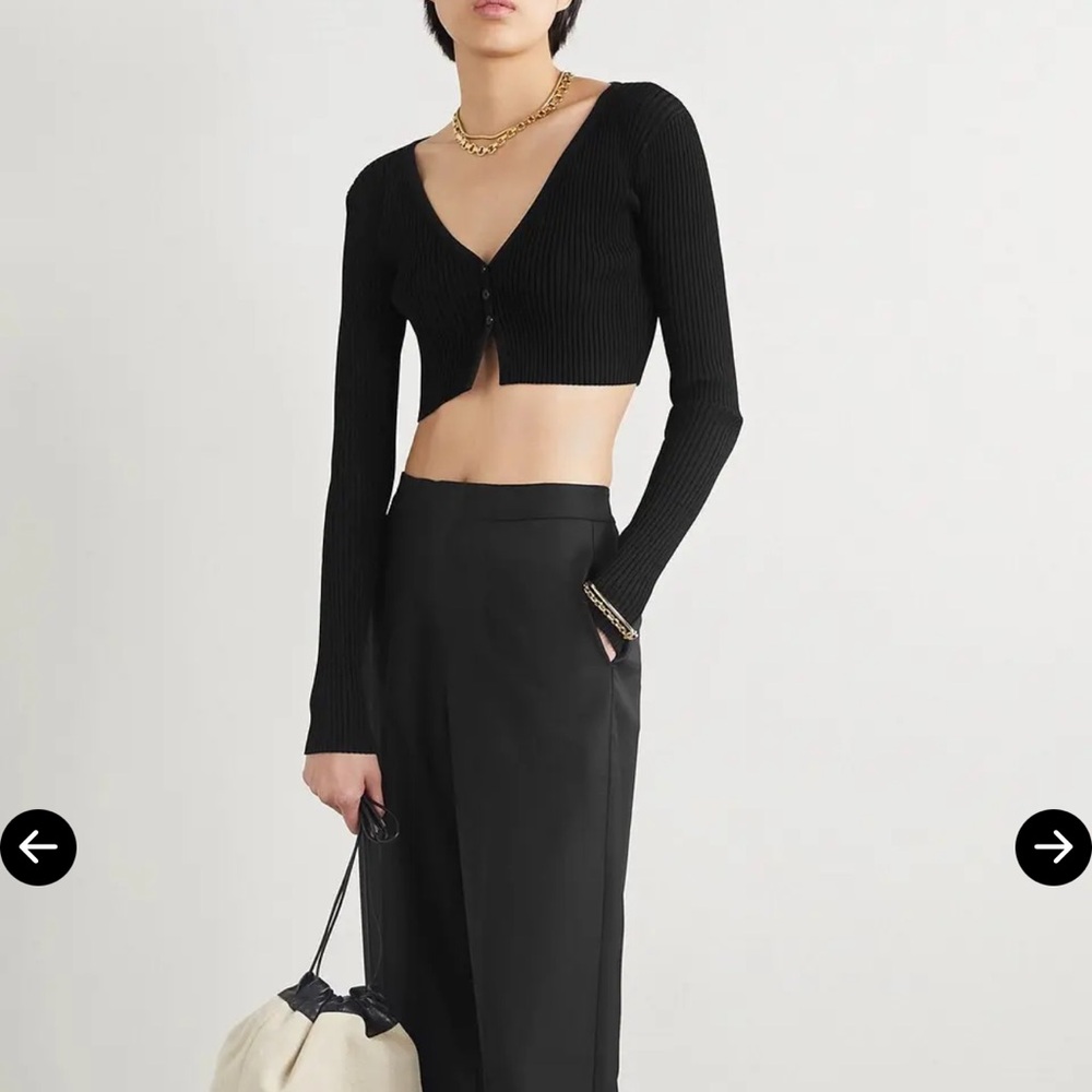 ALC Hallie ribbedknit cropped cardigan